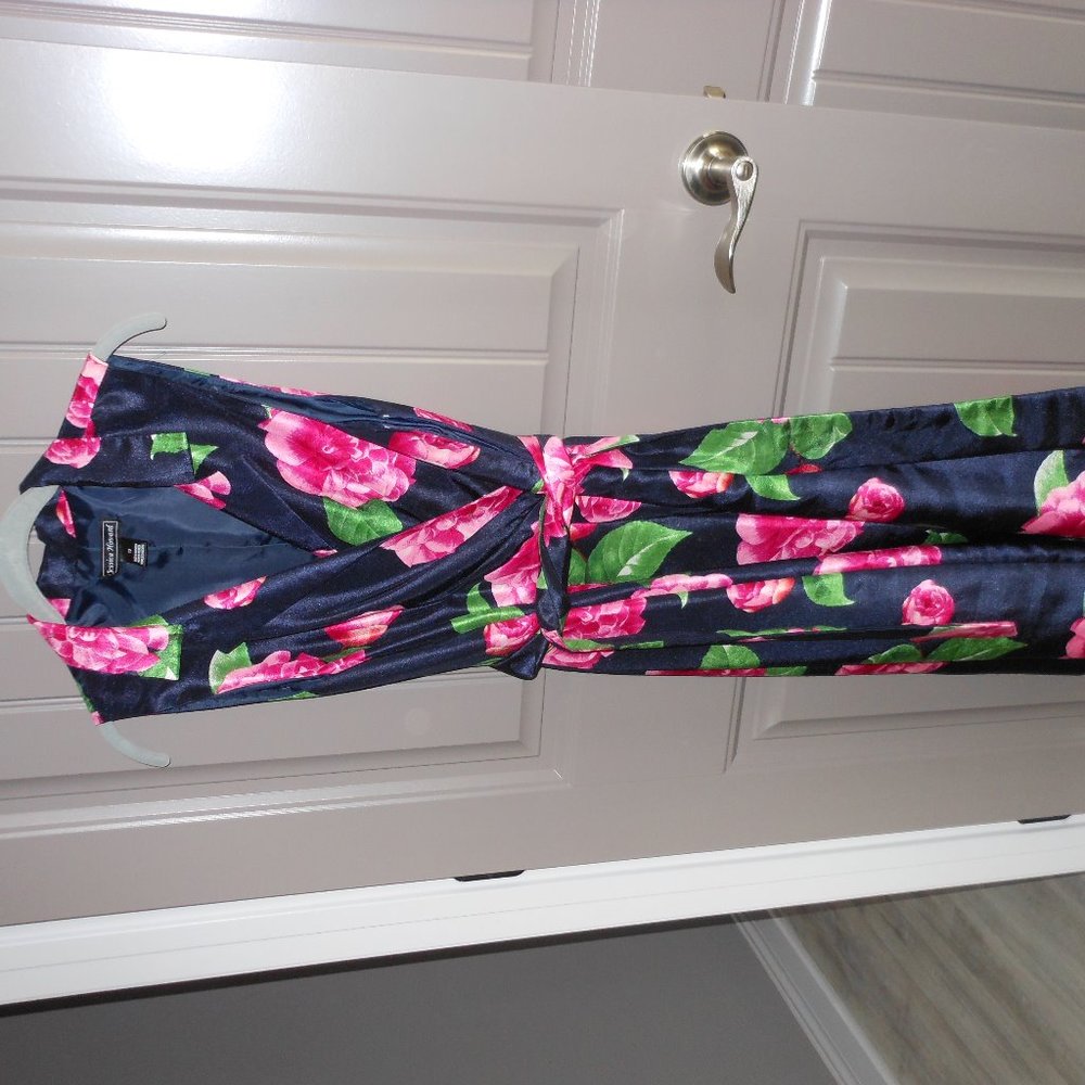 Navy and Pink Floral Dress